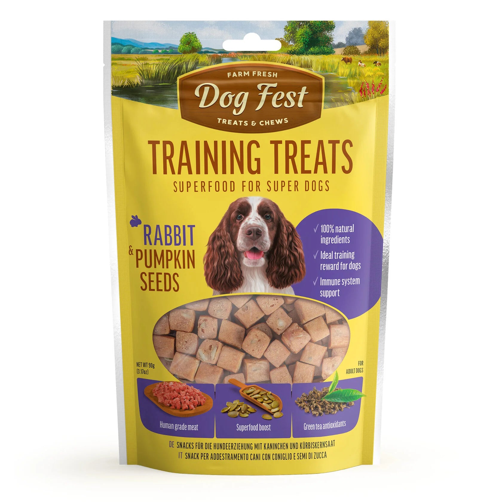 Dog fest Rabbit & Pumpkin Seeds Training Dog Treats 90g