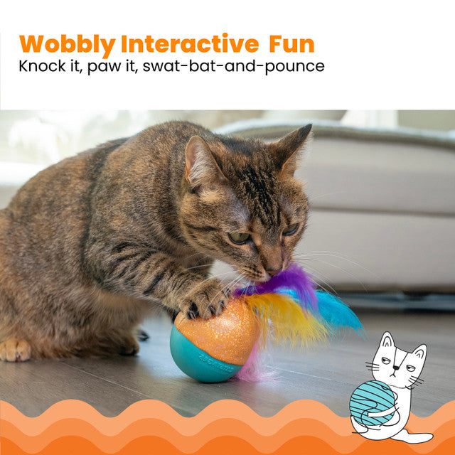 Whack N’ Wobble Ball Interactive Cat Toy, Multi
