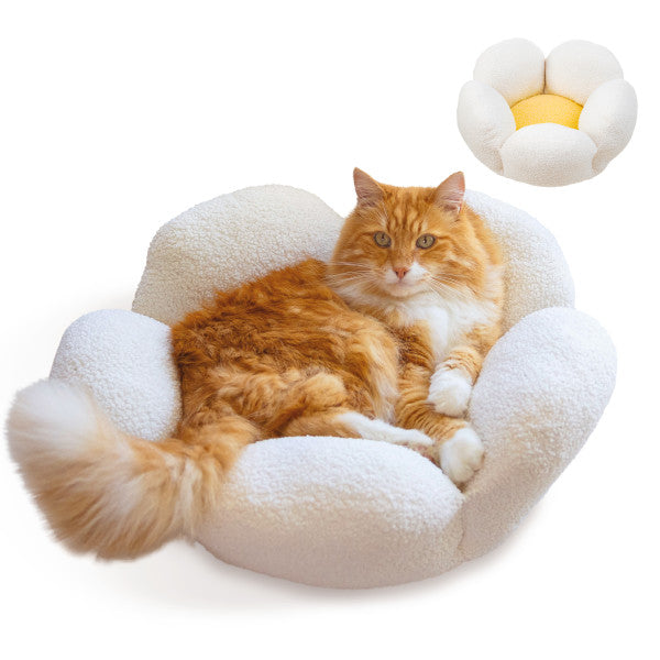 Purrfect Petals Cat Bed Wht 21