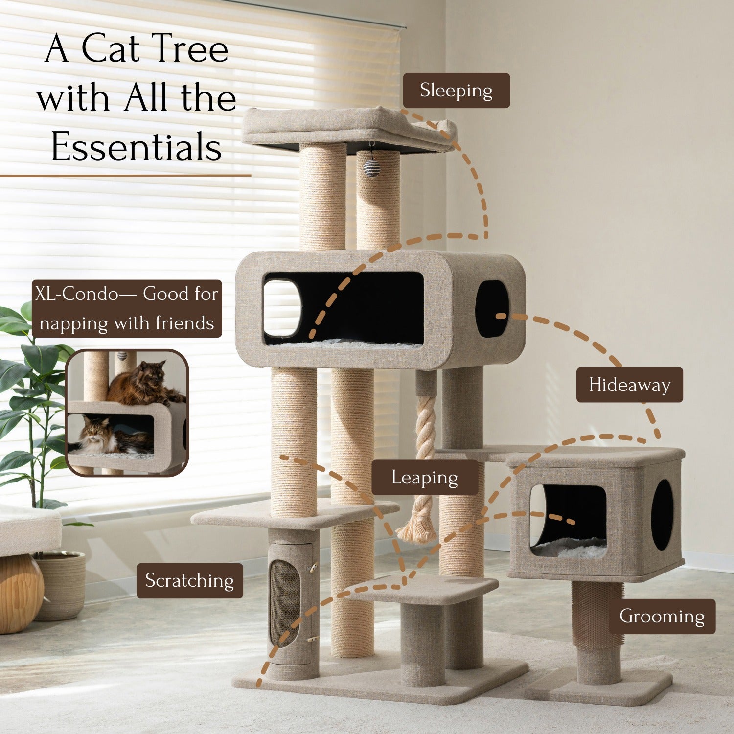PetPals 71” Grand Maine Coon™ Cat Tree – Ontario