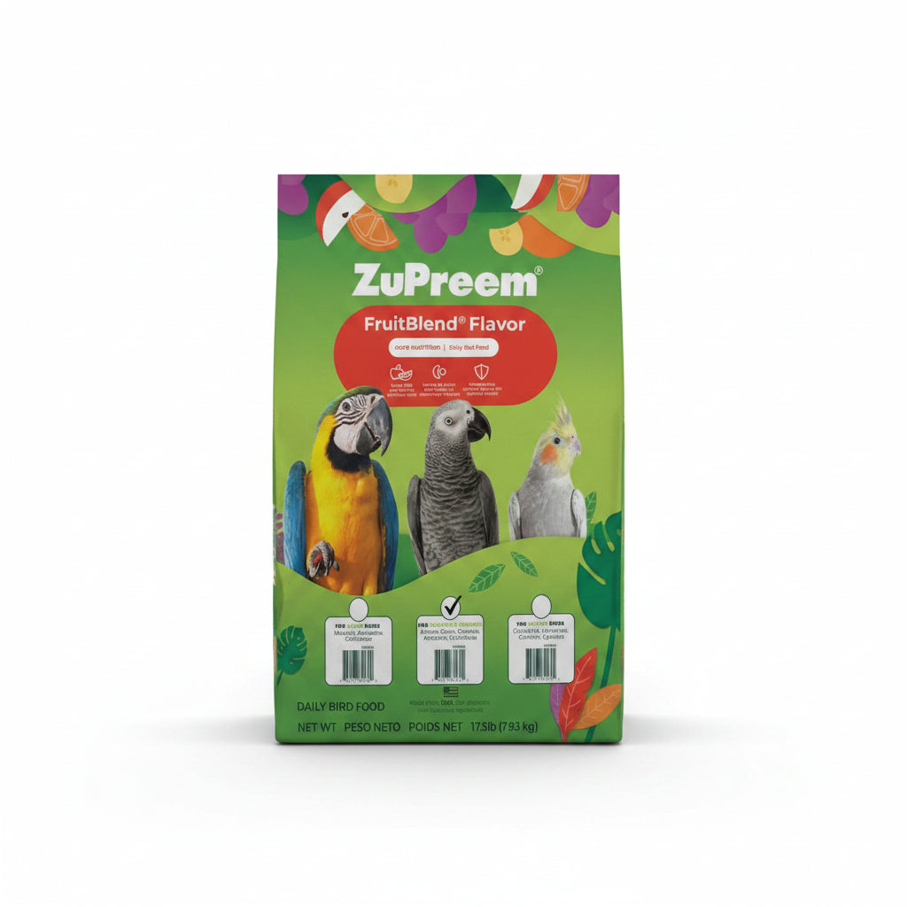 ZuPreem FruitBlend Flavor with Natural Flavors Daily Parrot & Conure Bird Food, 17.5-lb bag