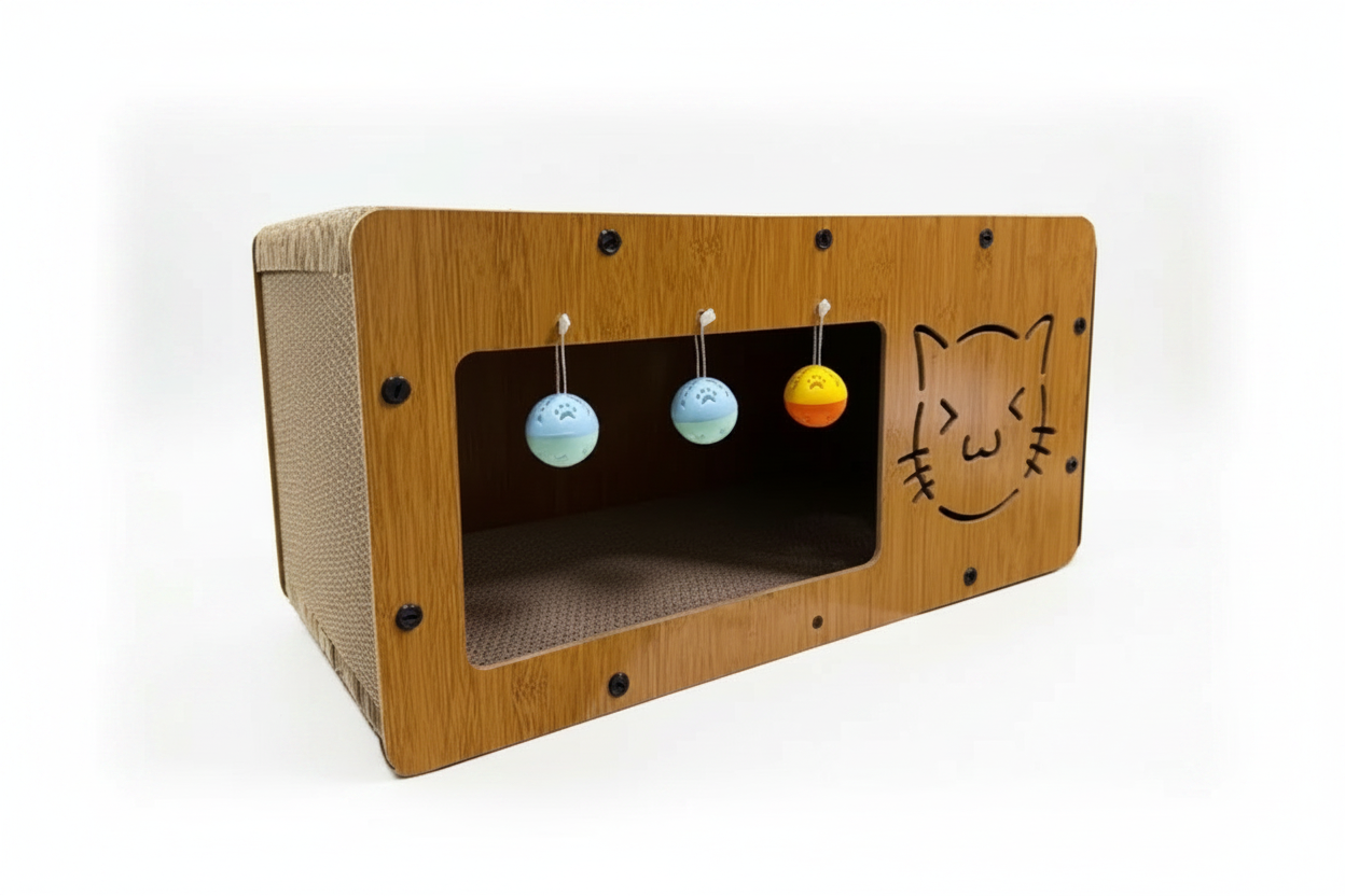 Cat Scratcher Kitty Box with Balls