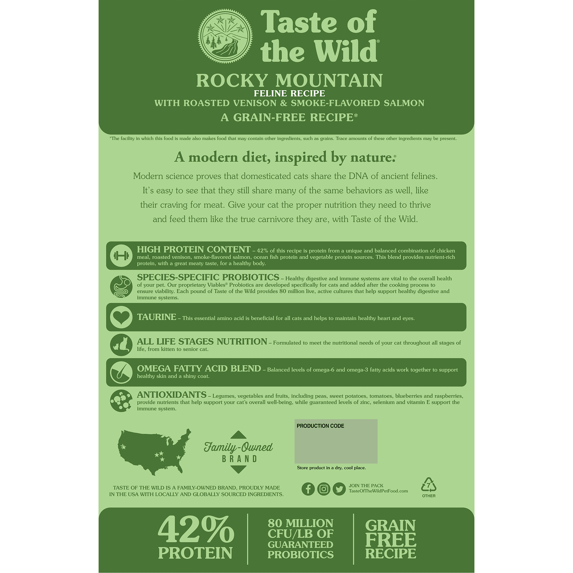 Taste of the Wild Rocky Mountain Feline Recipe with Roasted Venison & Smoke-Flavored Salmon