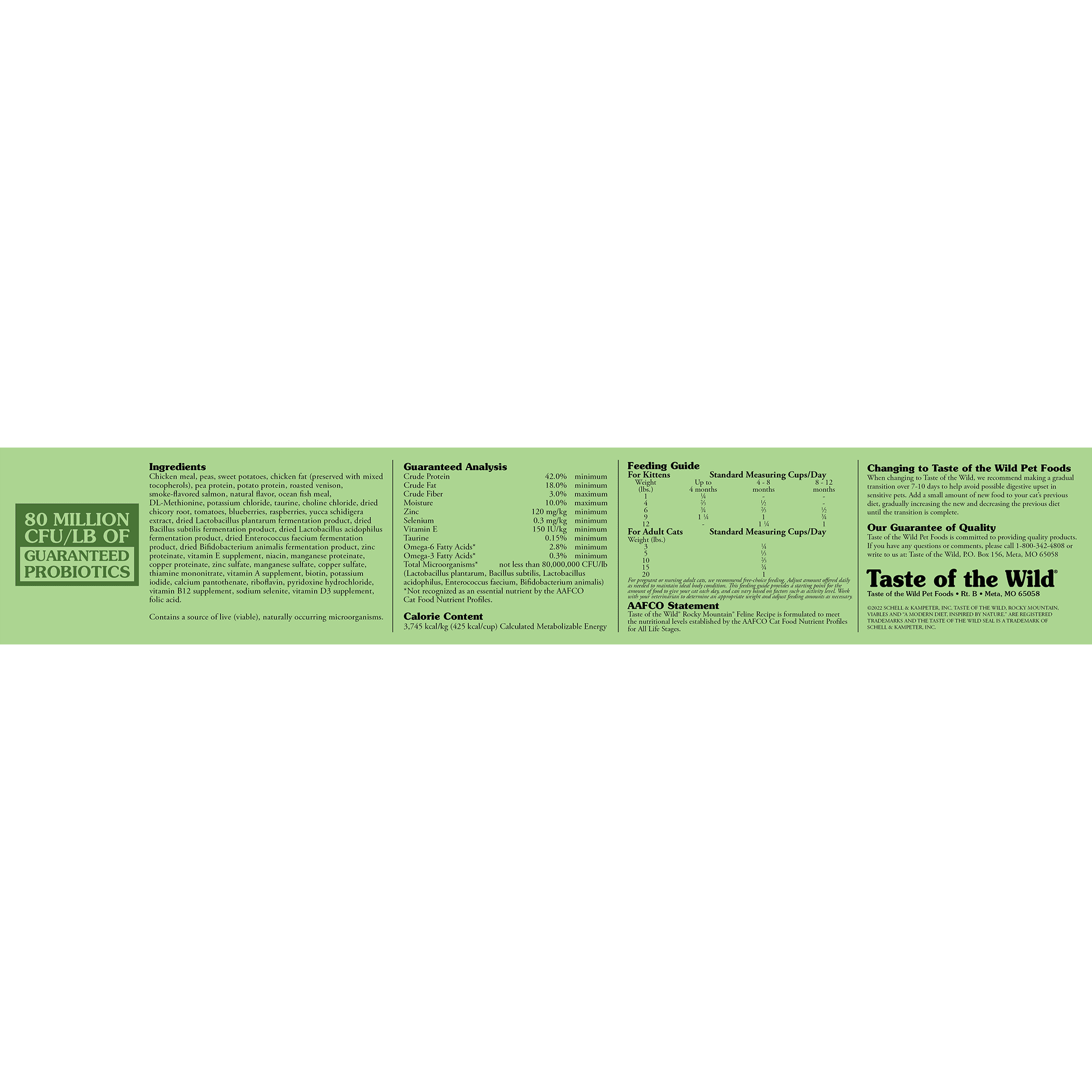 Taste of the Wild Rocky Mountain Feline Recipe with Roasted Venison & Smoke-Flavored Salmon