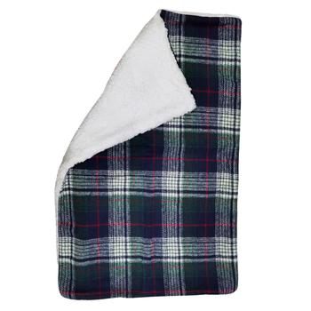 Doggie Design Sherpa-Lined Dog Blanket - Blue & Green Plaid