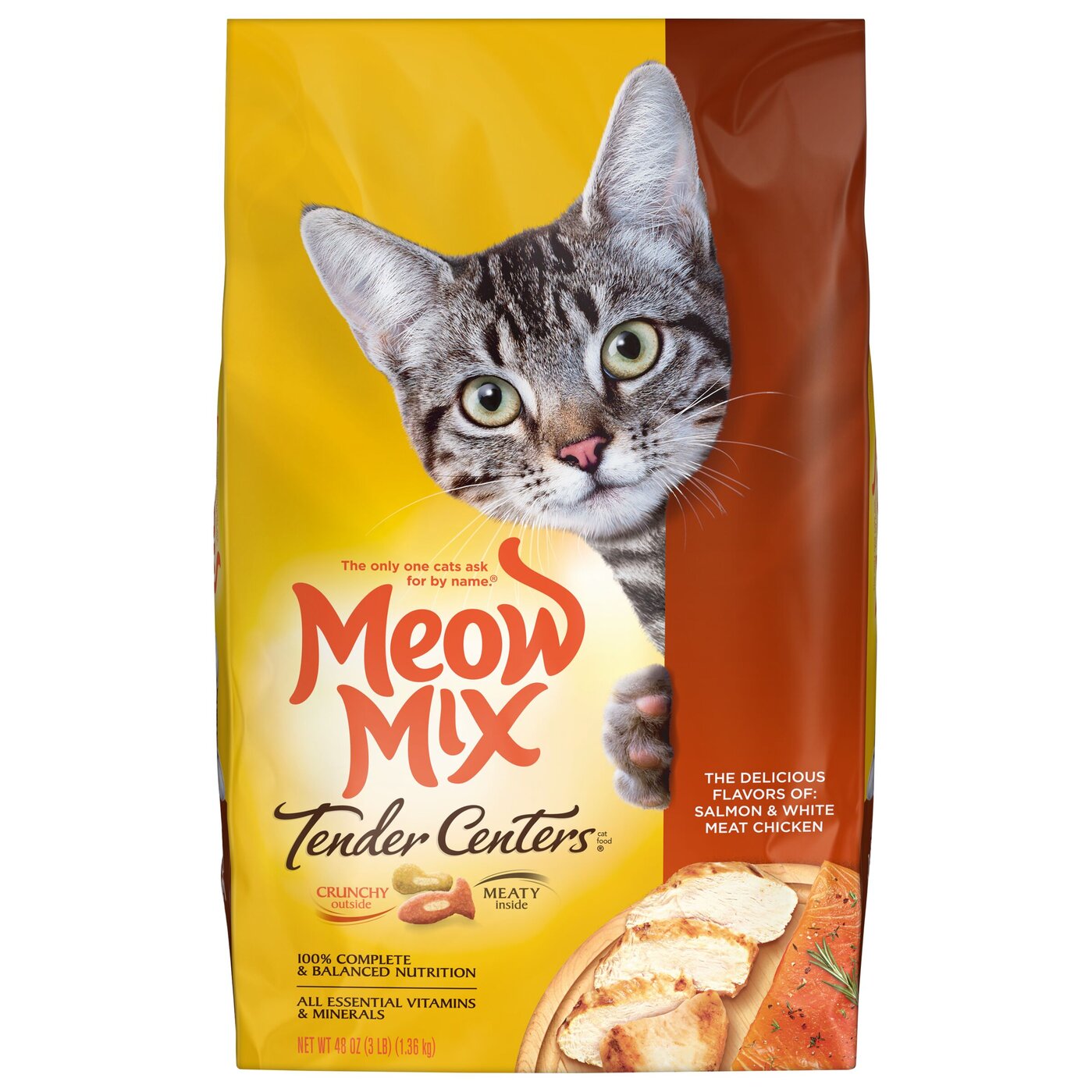 Meow Mix Tender Centers Salmon & White Meat Chicken Flavors Cat Food