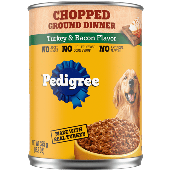 PEDIGREE® Wet Dog Food Chopped Ground Dinner with Turkey & Bacon