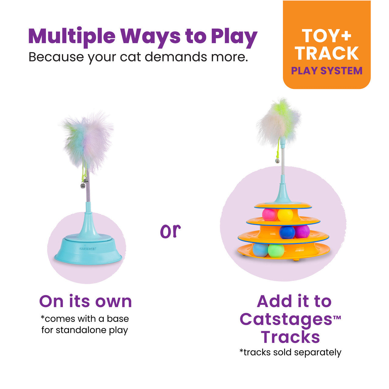 2-in-1 Spring Toy Cat Toy and Cat Ball Track Topper