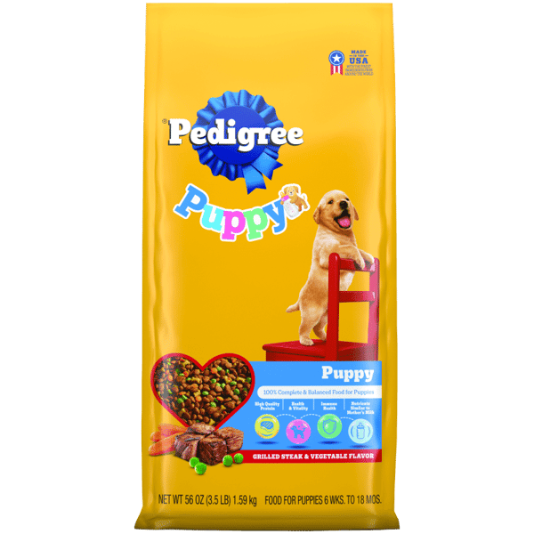 PEDIGREE® PUPPY™ Growth & Protection Dry Dog Food Grilled Steak & Vegetable Flavor